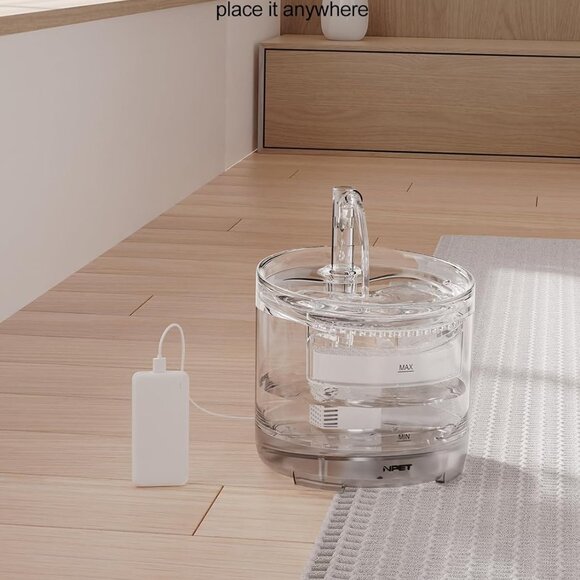 NEW-NPET Cat Water Fountain WF050TP 1.5L Automatic Pet Drinking Fountain - Picture 2 of 7